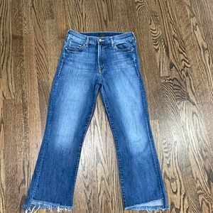 Mother jeans insider crop step fray  size 28 finish not rough enough
